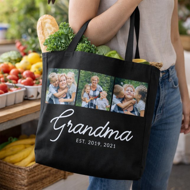 Tote Bag Maman a créé un script noir 3 Photo (Créateur téléchargé)