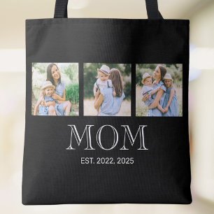 Tote Bag Maman a établi 3 Photo Noir