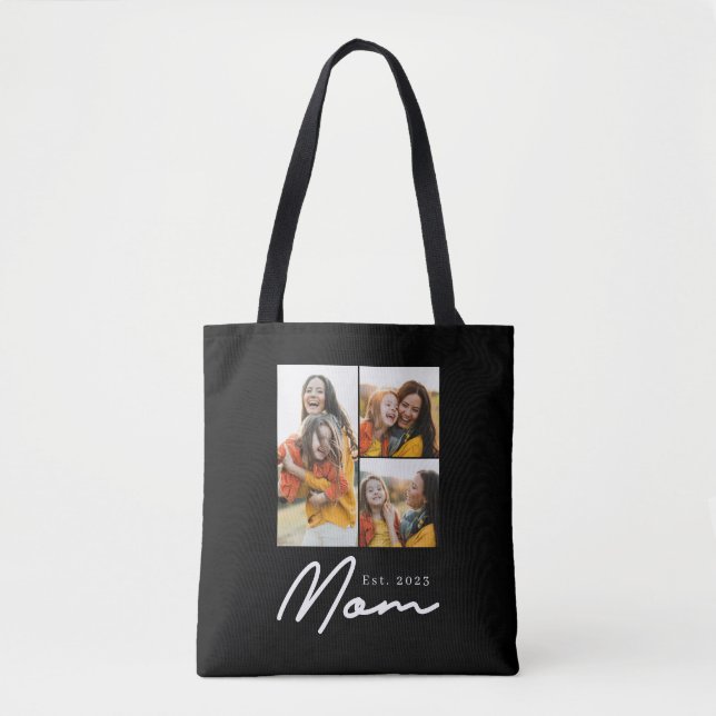 Tote Bag Maman a établi le script noir 3 Photo (Devant)