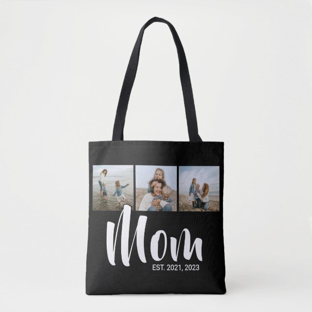 Tote Bag Maman a établi le script noir 3 Photo (Devant)