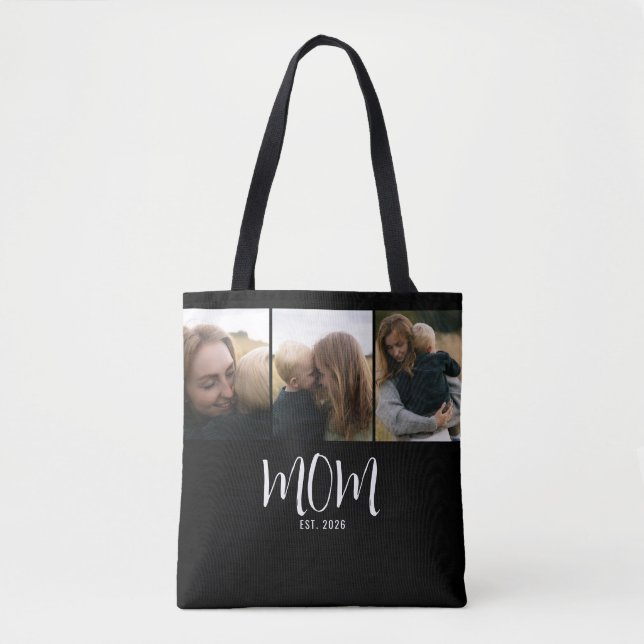 Tote Bag Maman a établi le script noir 3 Photo (Devant)
