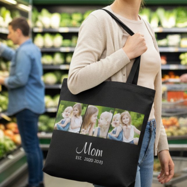 Tote Bag Maman a établi le script noir 3 Photo (Créateur téléchargé)