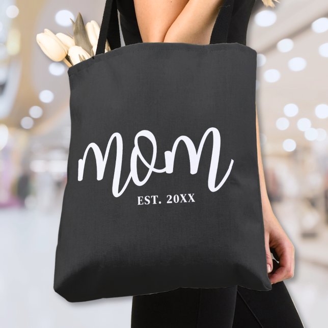 Tote Bag Maman a établi nouveau cadeau maman (Mom Established New Mom Gift Tote Bag)