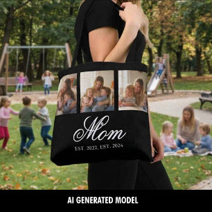 Tote Bag Maman a établi Trois Photos Amour et Souvenirs