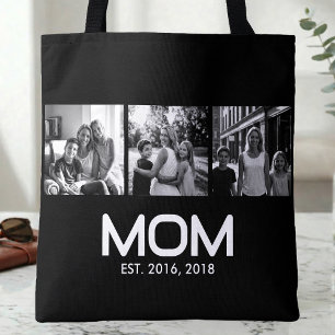 Tote Bag Maman a établi un filtre gras noir et blanc 3 Phot