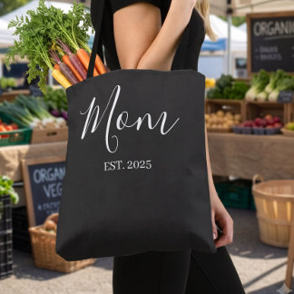 Tote Bag Maman a établi un nouveau cadeau de maman noir