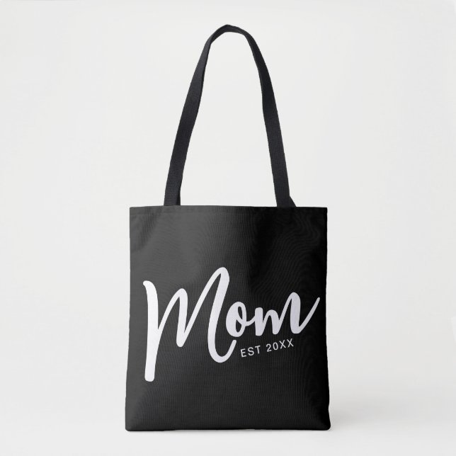 Tote Bag Maman a établi un script blanc (Devant)