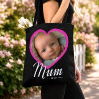 Maman a établi un script cœur rose photo noir