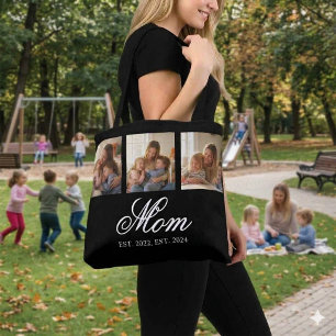 Tote Bag Maman a établi un script élégant noir 3 Photo