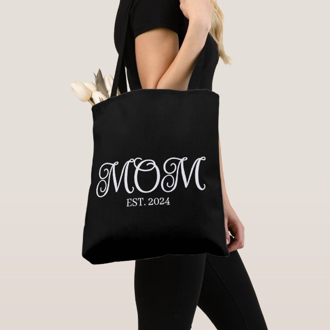 Tote Bag Maman a établi un script minimal moderne blanc (De près)