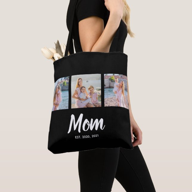Tote Bag Maman a établi un script moderne noir 3 Photo (De près)