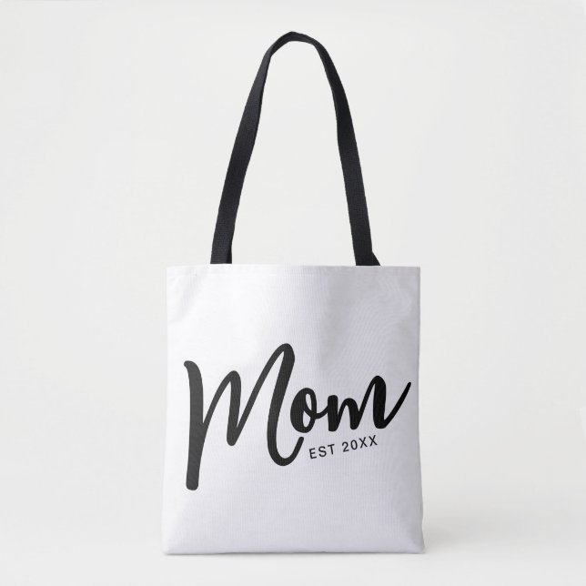 Tote Bag Maman a établi un script noir (Devant)