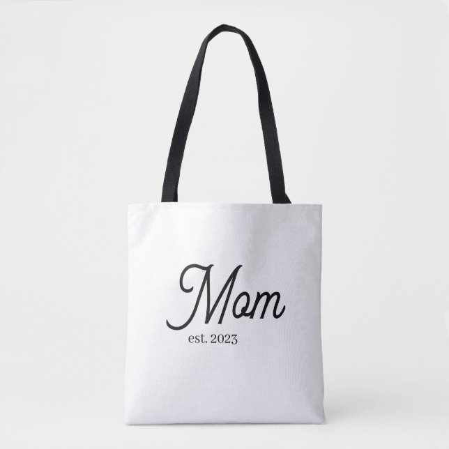 Tote Bag Maman a établi un script noir (Devant)