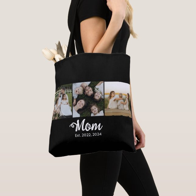 Tote Bag Maman a établi un script noir 3 Photo (De près)