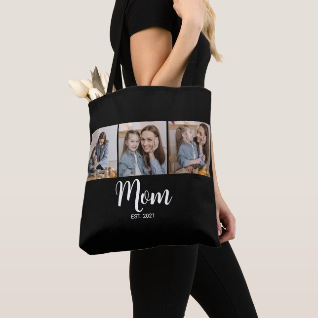 Tote Bag Maman a établi un script noir 3 Photo (De près)
