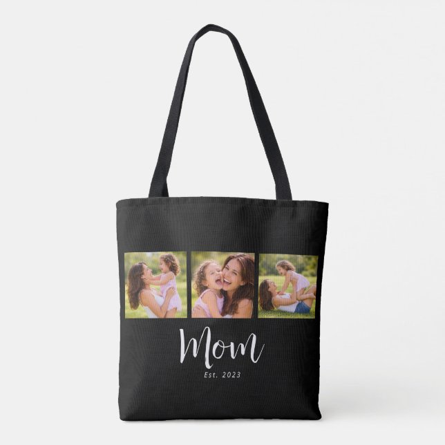 Tote Bag Maman a établi un script noir 3 Photo (Dos)