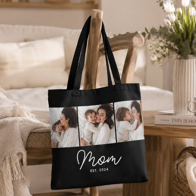 Tote Bag Maman a établi un script noir 3 Photo (Créateur téléchargé)