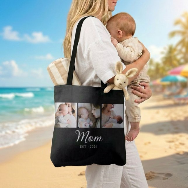 Tote Bag Maman a établi un script noir 3 Photo  (Créateur téléchargé)