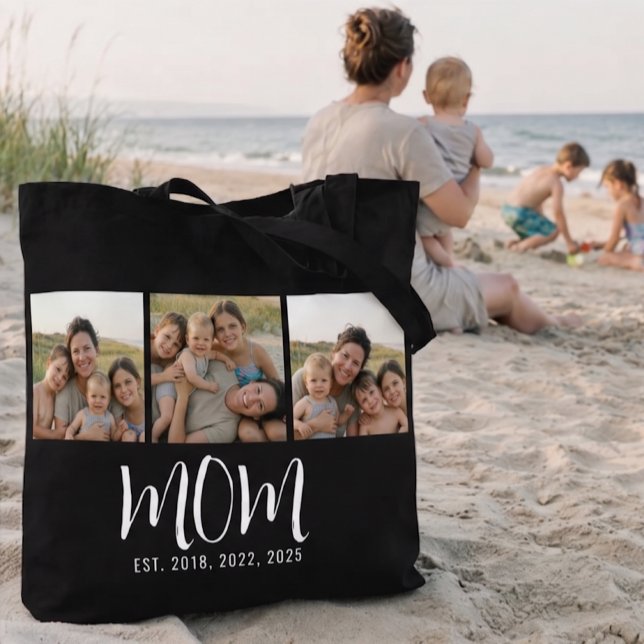 Tote Bag Maman a établi un script noir 3 Photo (Créateur téléchargé)