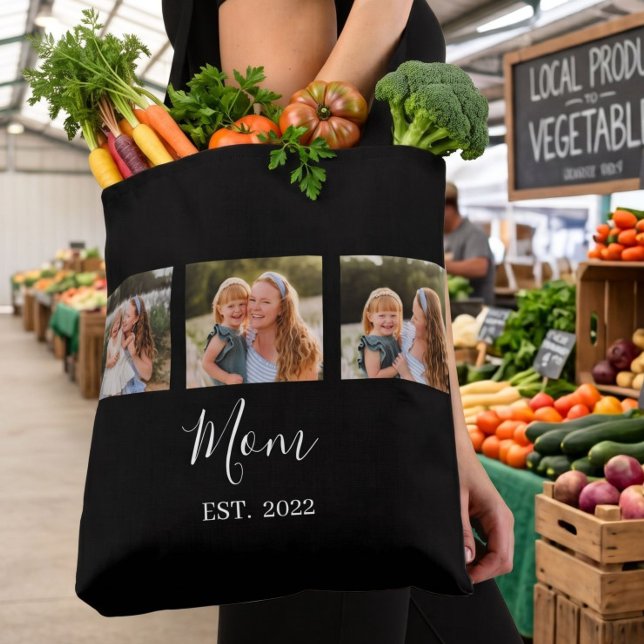 Tote Bag Maman a établi un script noir 3 Photo (Créateur téléchargé)