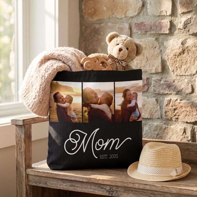 Tote Bag Maman a établi un script noir 3 Photo (Créateur téléchargé)