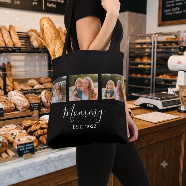 Tote Bag Maman a établi un script noir 3 Photo (Créateur téléchargé)