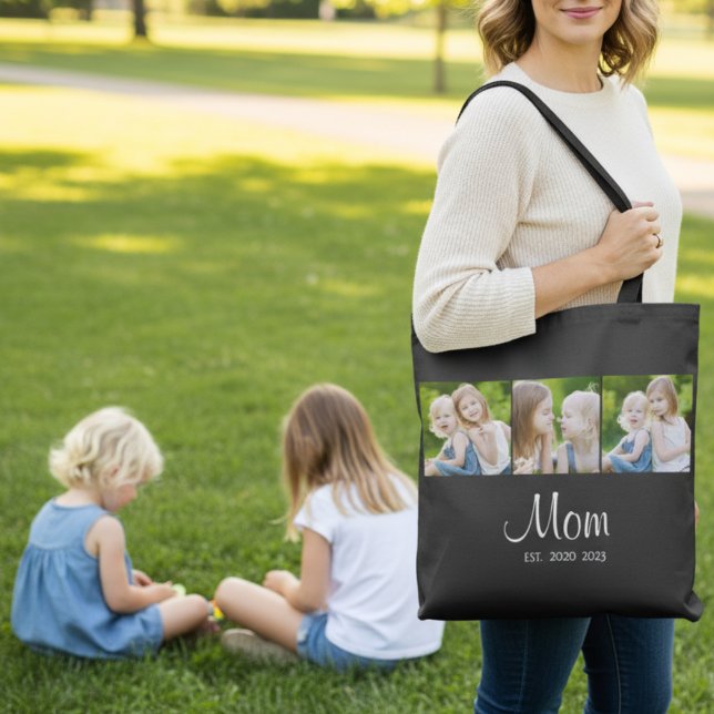 Tote Bag Maman a établi un script noir 3 Photo (Créateur téléchargé)