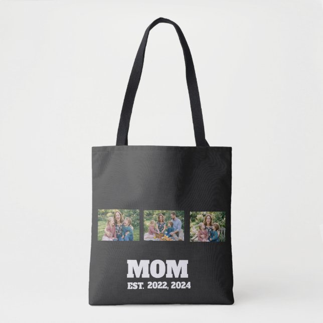 Tote Bag Maman a établi un script noir 3 Photo (Devant)