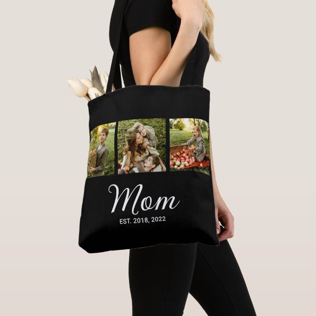Tote Bag Maman a établi un script noir 3 Photo (De près)