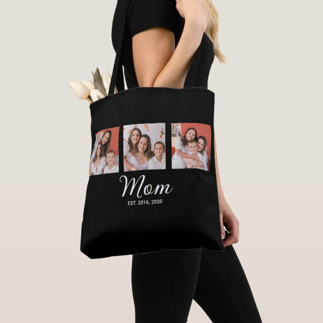 Tote Bag Maman a établi un script noir 3 Photo (De près)