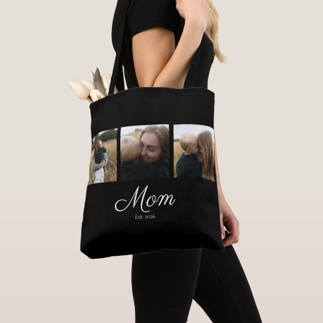 Tote Bag Maman a établi un script noir 3 Photo (De près)