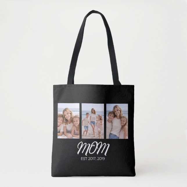 Tote Bag Maman a établi un script noir 3 Photo (Devant)