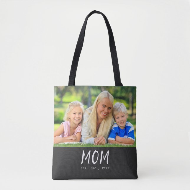 Tote Bag Maman a établi un script photo noir (Devant)