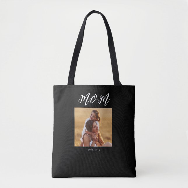Tote Bag Maman a établi un script photo noir (Devant)