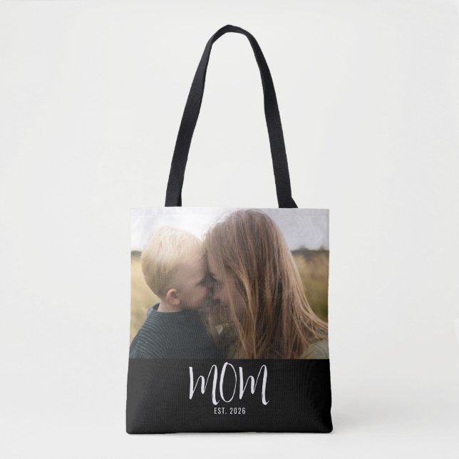 Tote Bag Maman a établi un script photo noir  (Devant)