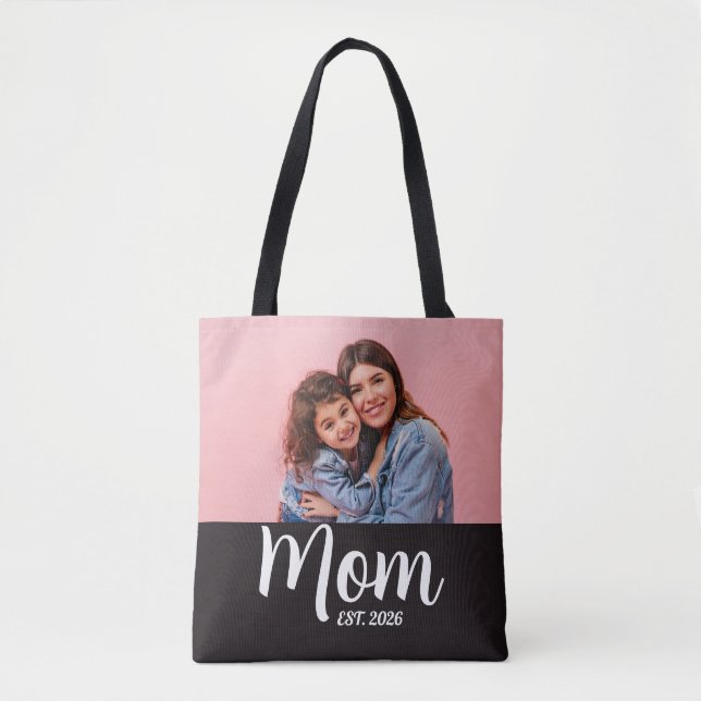 Tote Bag Maman a établi un script photo noir (Devant)
