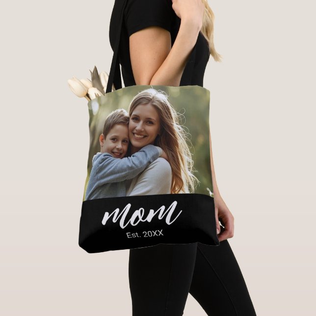 Tote Bag Maman a établi un script photo noir (De près)