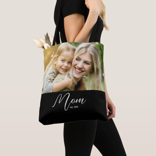 Tote Bag Maman a établi un script photo noir (De près)