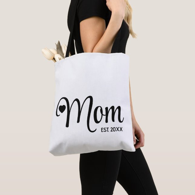 Tote Bag Maman a établi un script simple Nouveau cadeau pou (De près)