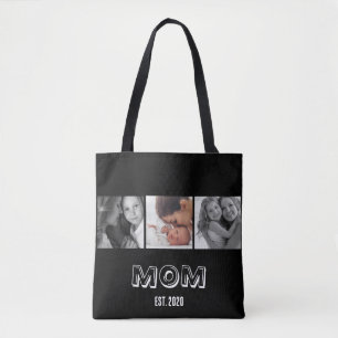 Tote Bag Maman a établi une photo noire audacieuse et ludiq