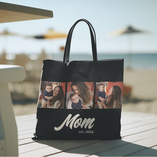 Tote Bag Maman a établi une photo noire de script (Créateur téléchargé)