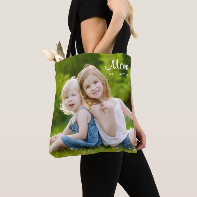 Tote Bag Maman a établi une photo noire de script (De près)