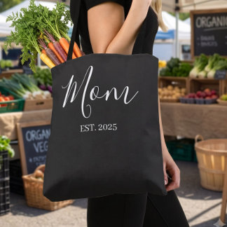 Tote Bag Maman a Fondé Cadeau de Nouvelle Maman Noir