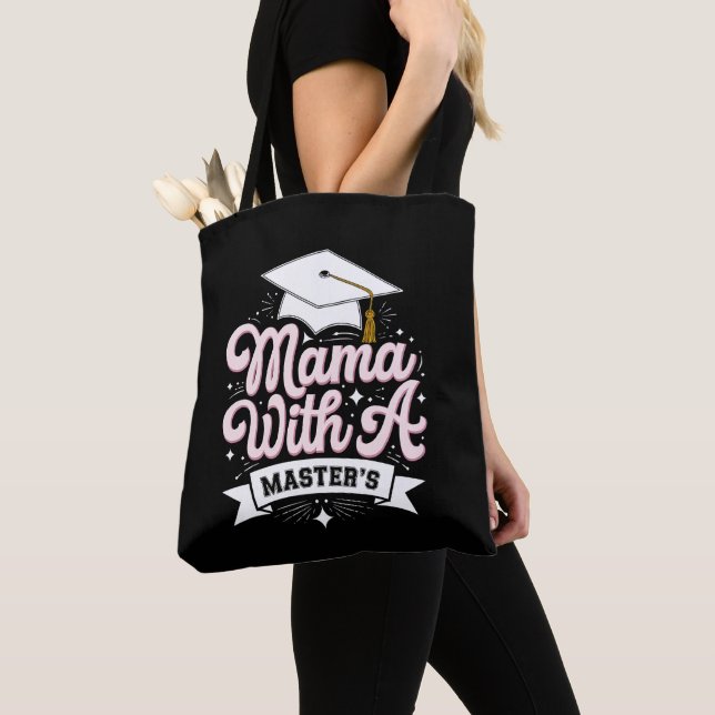 Tote Bag Maman avec une maîtrise diplômée maman (De près)