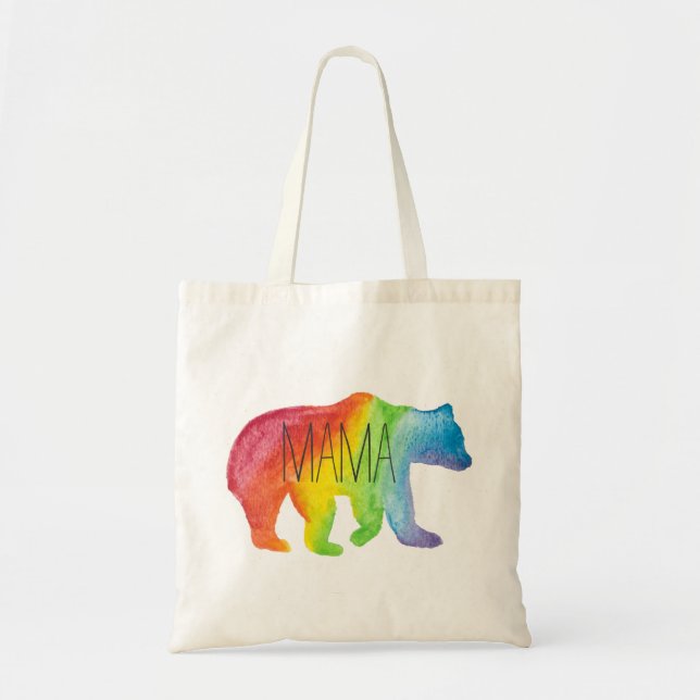 Tote Bag Maman Bear Watercolor Family Pride Fourre-tout (Devant)