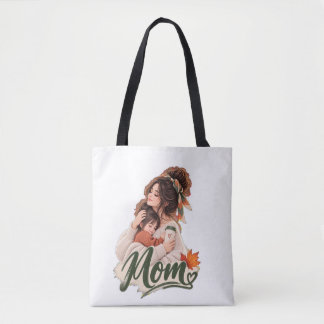 Tote Bag Maman & bébé enfants automne cosy Amour d'automne
