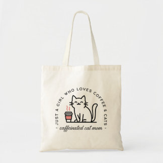 Tote Bag Maman chat drôle amateurs de café esthétique