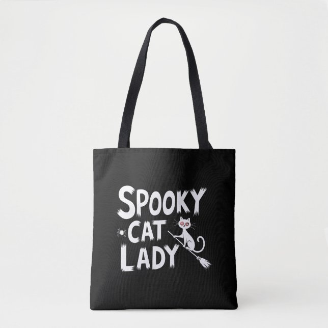 Tote Bag Maman Chat Effrayant Dame Chat Effrayant Halloween (Devant)