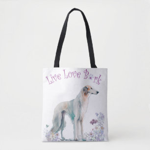Tote Bag Maman de Borzoi Floral