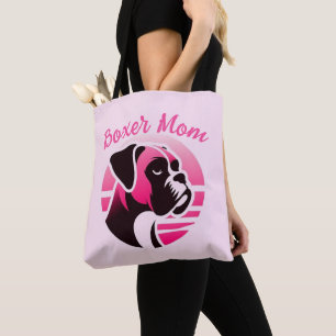 Tote Bag Maman de Boxer en Rose
